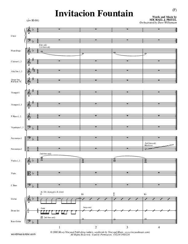Invitacion Fountain Conductor's Score ()