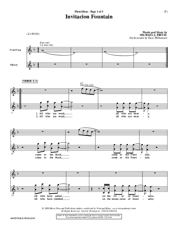 Invitacion Fountain Flute/Oboe ()