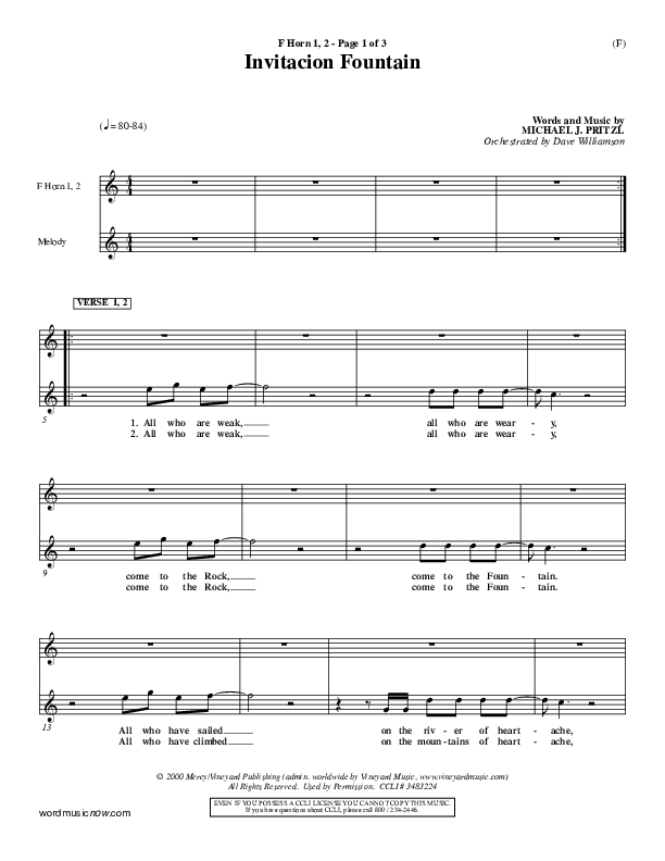 Invitacion Fountain French Horn 1/2 ()