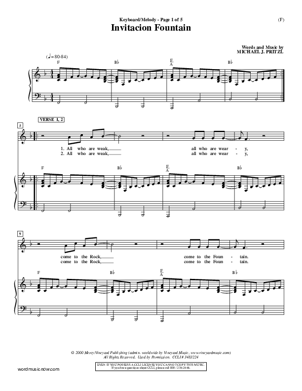 Invitacion Fountain Piano/Vocal ()