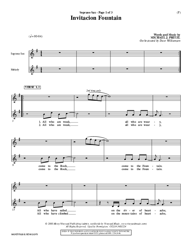 Invitacion Fountain Soprano Sax ()