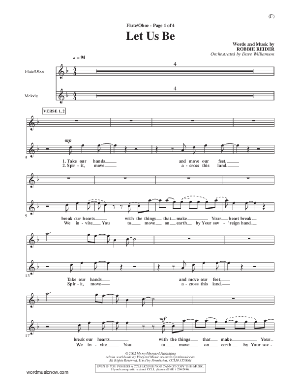 Let Us Be Flute/Oboe ()