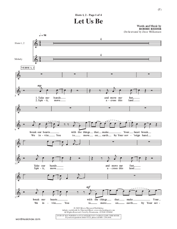 Let Us Be French Horn 1/2 ()