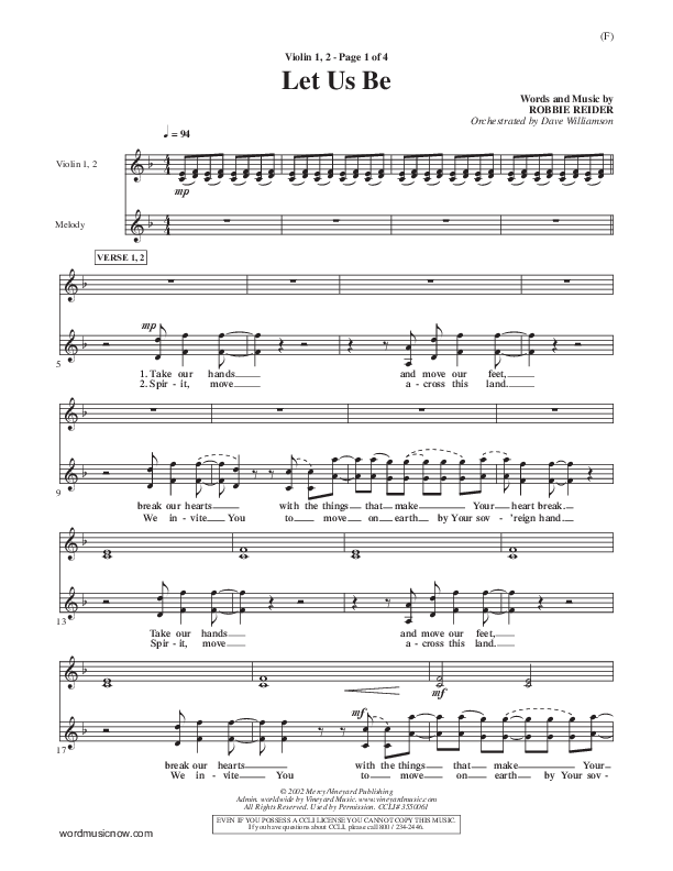 Let Us Be Violin 1/2 ()