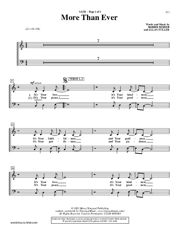 More Than Ever Choir Sheet (SATB) ()