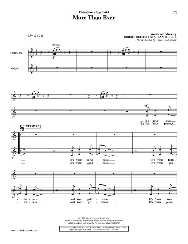 More Than Ever Flute/Oboe ()