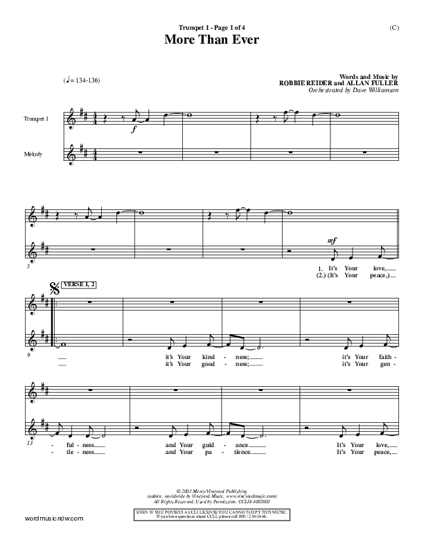 More Than Ever Trumpet 1 ()