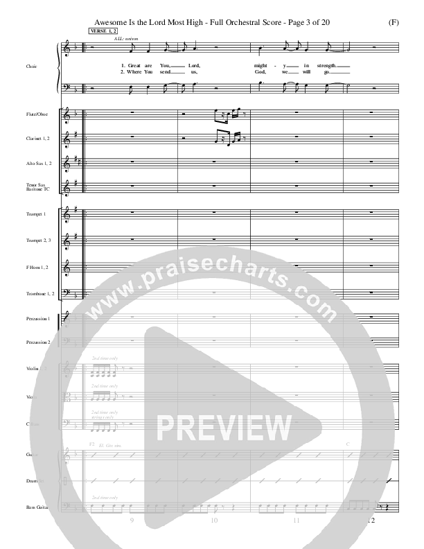 Awesome Is The Lord Most High Conductor's Score (Chris Tomlin)