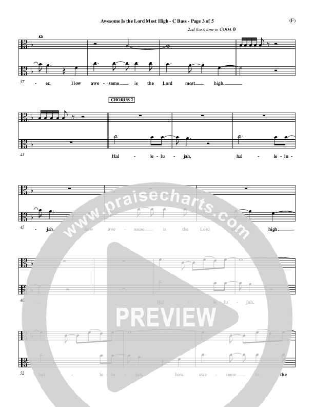 Awesome Is The Lord Most High Contrabass (Chris Tomlin)