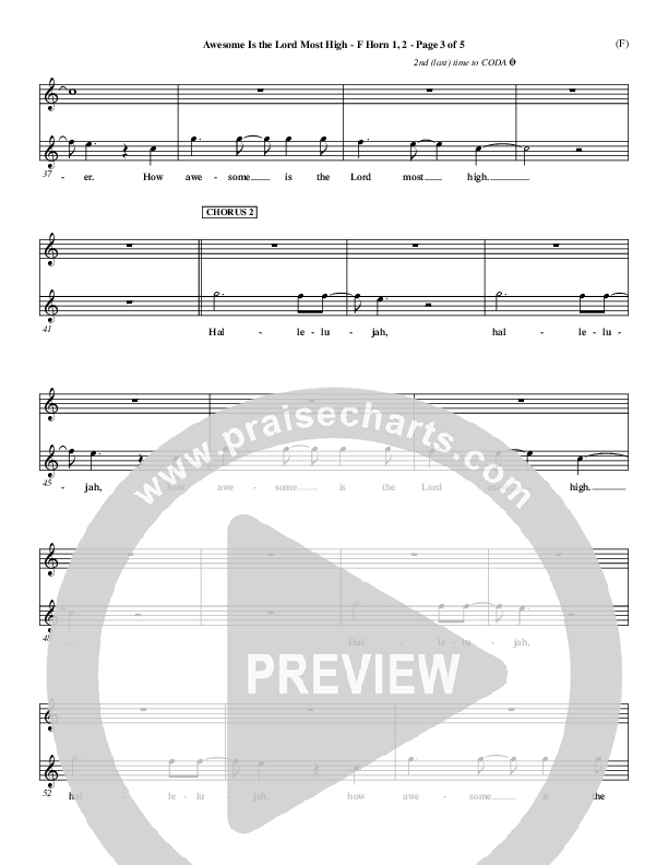 Awesome Is The Lord Most High French Horn 1/2 (Chris Tomlin)