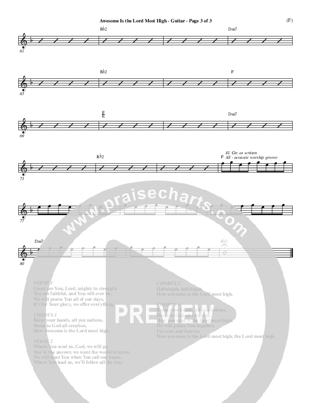 Awesome Is The Lord Most High Guitar (Chris Tomlin)