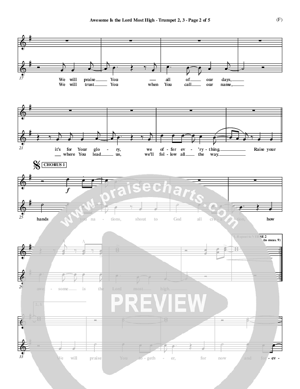 Awesome Is The Lord Most High Trumpet 2/3 (Chris Tomlin)