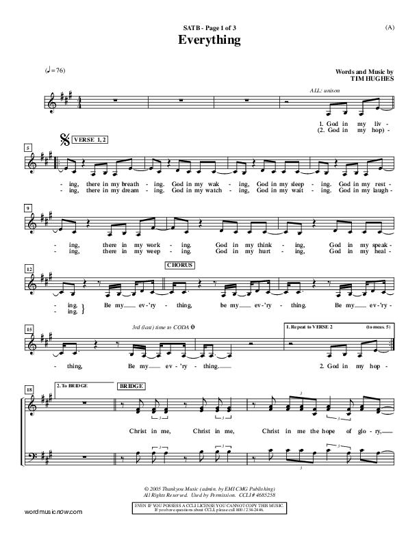 Everything Choir Vocals (SATB) (Tim Hughes)
