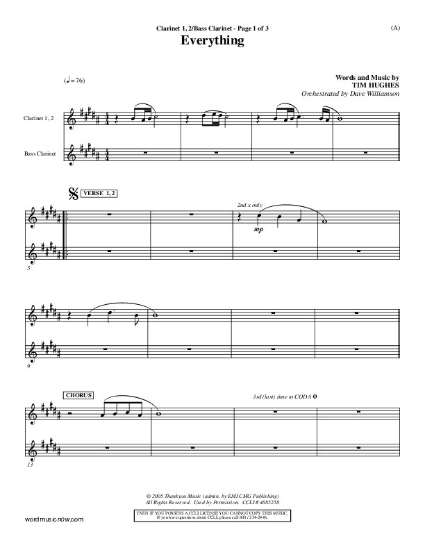 Everything Clarinet 1/2, Bass Clarinet (Tim Hughes)