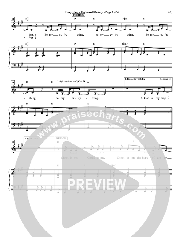 Everything Piano/Vocal (Tim Hughes)