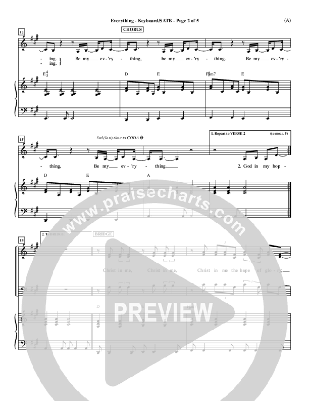 Everything Lead Sheet (Tim Hughes)