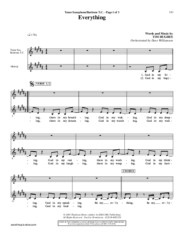 Everything Tenor Sax/Baritone T.C. (Tim Hughes)