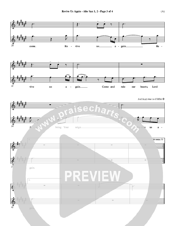 Revive Us Again  Alto Sax 1/2 (Andy Park)