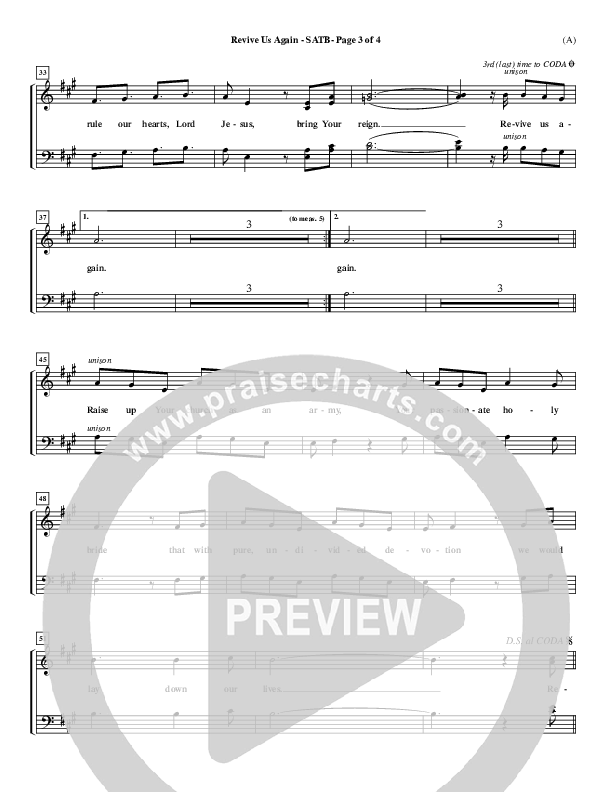 Revive Us Again  Choir Sheet (SATB) (Andy Park)