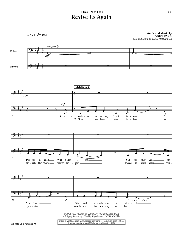 Revive Us Again  Contrabass (Andy Park)