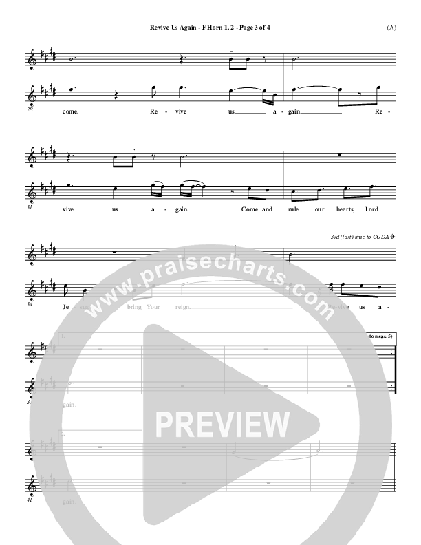 Revive Us Again  French Horn 1/2 (Andy Park)