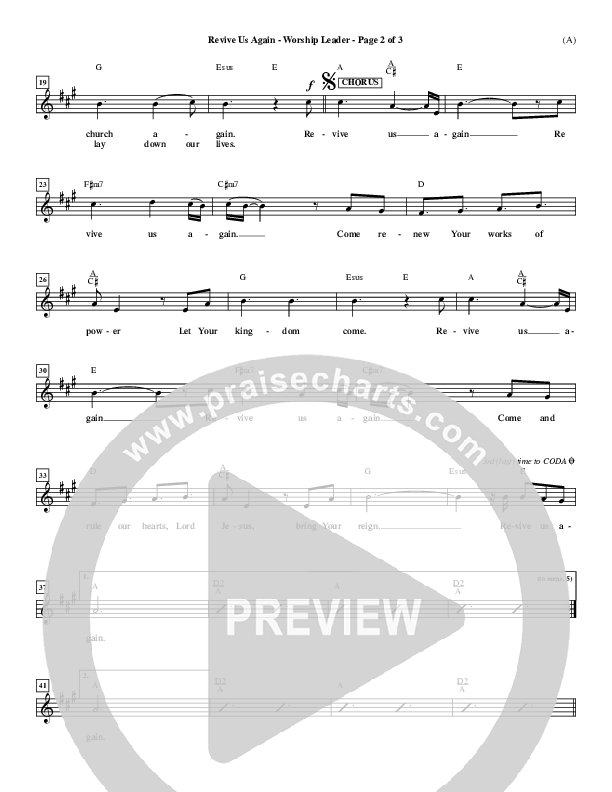 Revive Us Again  Lead Sheet (Andy Park)