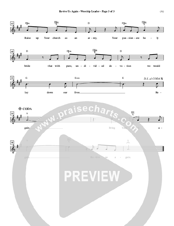Revive Us Again  Lead Sheet (Andy Park)