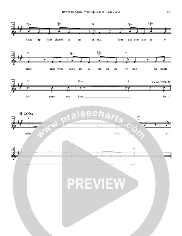 Revive Us Again  Lead Sheet (Andy Park)