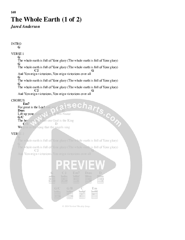 The Whole Earth Chords & Lyrics (New Life Worship)