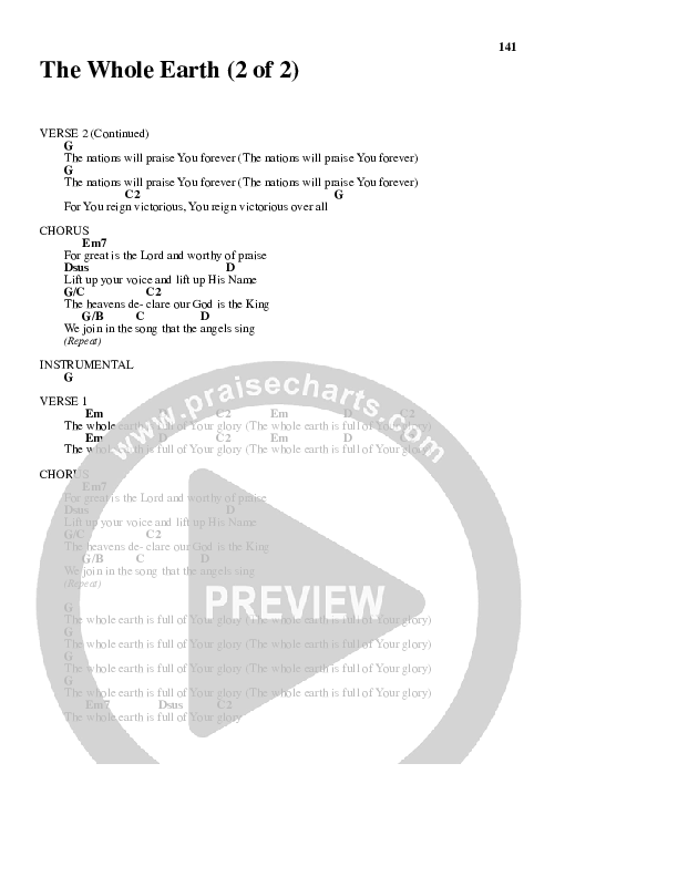 The Whole Earth Chords & Lyrics (New Life Worship)