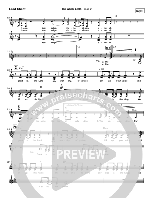 The Whole Earth Lead Sheet (New Life Worship)