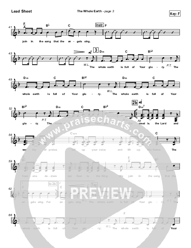 The Whole Earth Lead Sheet (New Life Worship)