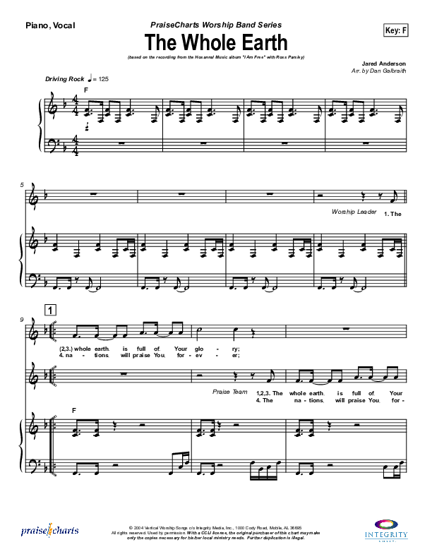 The Whole Earth Piano/Vocal (New Life Worship)