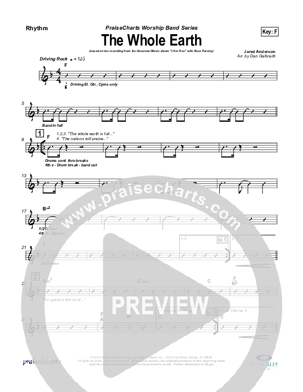 The Whole Earth Rhythm Chart (New Life Worship)