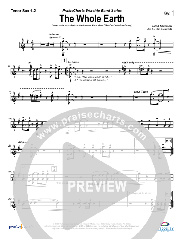 The Whole Earth Tenor Sax 1/2 (New Life Worship)