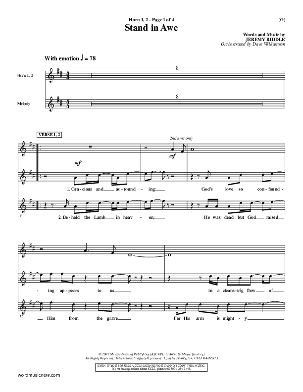 Stand In Awe Alto Sax 1/2 (Jeremy Riddle)