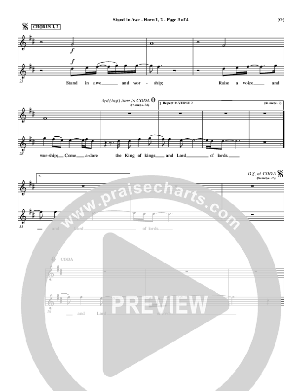 Stand In Awe Alto Sax 1/2 (Jeremy Riddle)