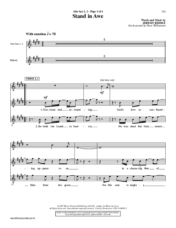 Stand In Awe Bass Clarinet (Jeremy Riddle)