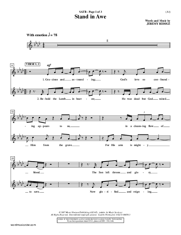 Stand In Awe Choir Vocals (SATB) (Jeremy Riddle)