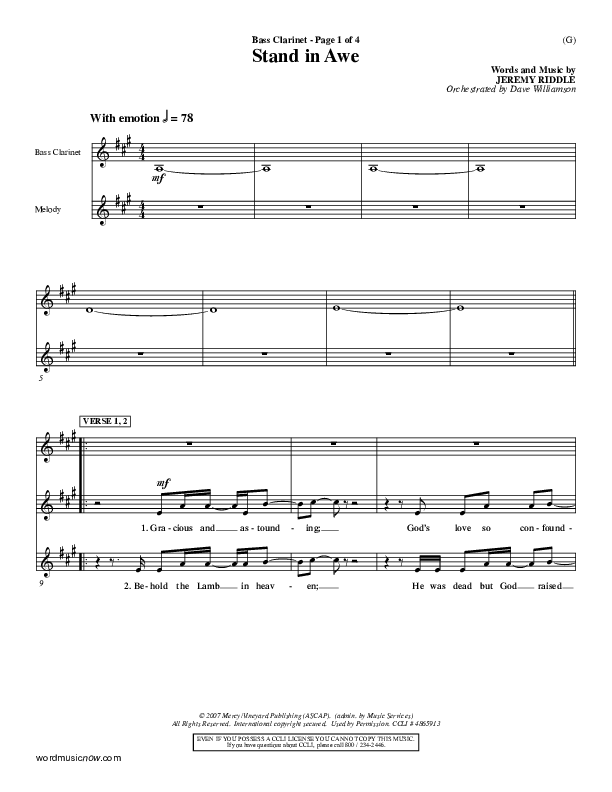 Stand In Awe Flute/Oboe (Jeremy Riddle)