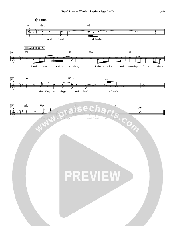 Stand In Awe Lead Sheet (Jeremy Riddle)