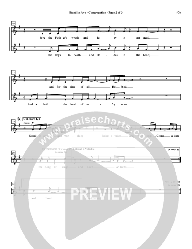 Stand In Awe Lead Sheet (SAT) (Jeremy Riddle)