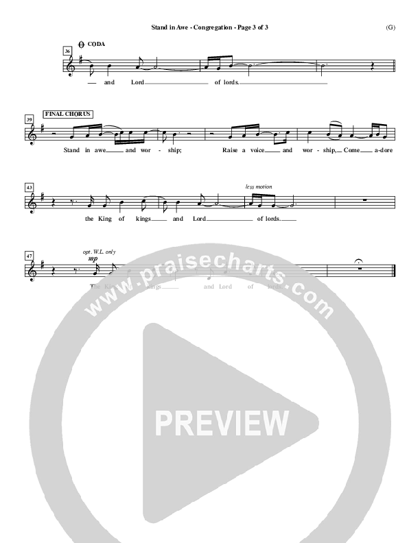 Stand In Awe Lead Sheet (SAT) (Jeremy Riddle)