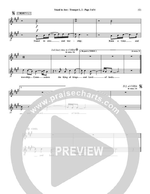 Stand In Awe Tenor Sax/Baritone T.C. (Jeremy Riddle)