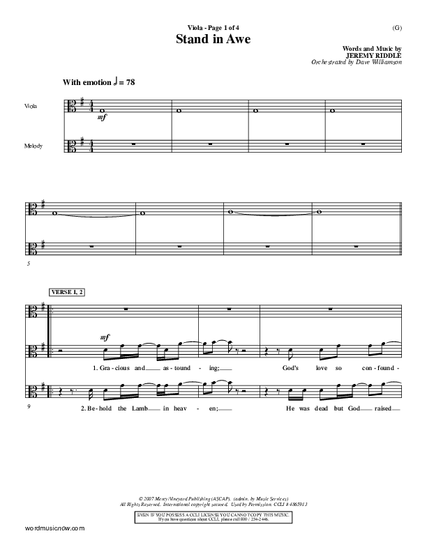 Stand In Awe Trombone 3/Tuba (Jeremy Riddle)