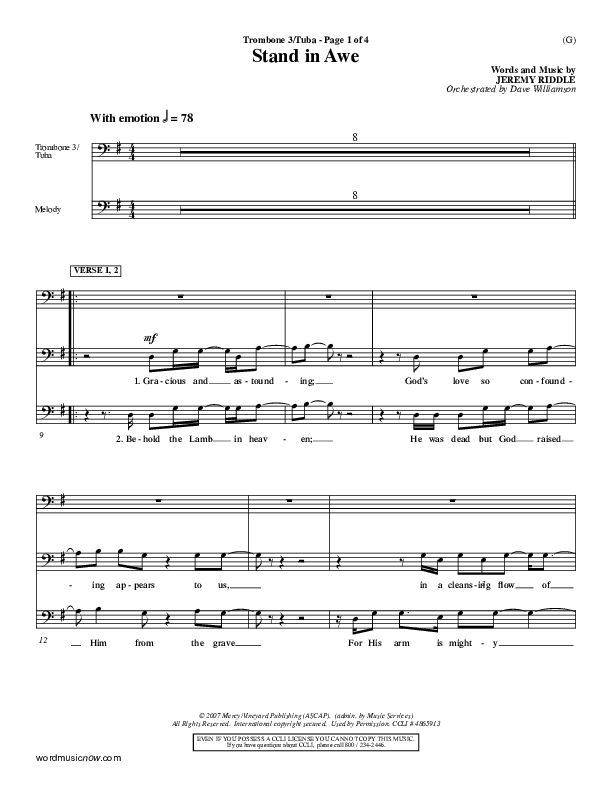 Stand In Awe Trumpet 3 (Jeremy Riddle)