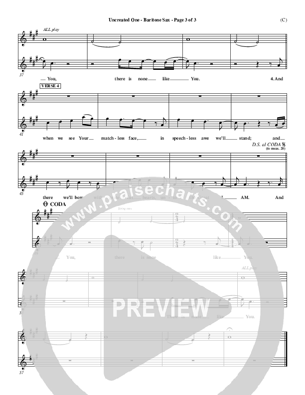 Uncreated One Bari Sax (Chris Tomlin)