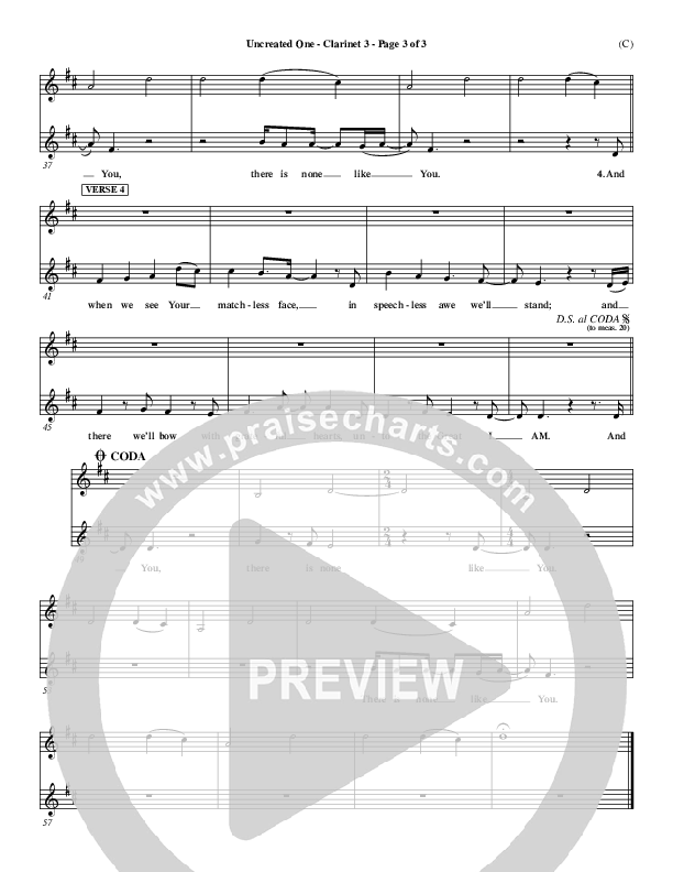 Uncreated One Clarinet 3 (Chris Tomlin)