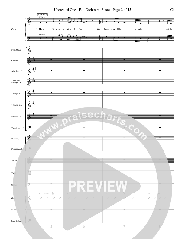 Uncreated One Conductor's Score (Chris Tomlin)