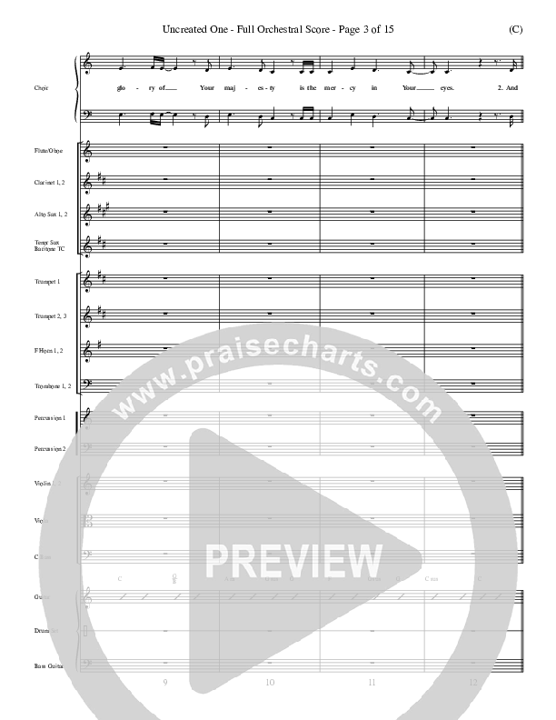 Uncreated One Conductor's Score (Chris Tomlin)